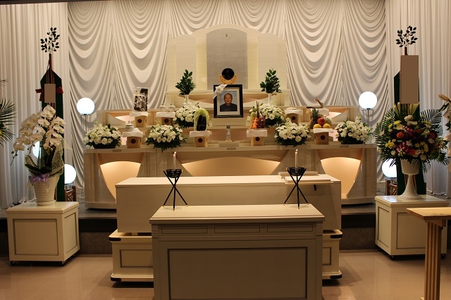 和白斎場でのお葬式の様子